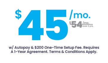 $45/mo with autopay & $200 one-time setup fee